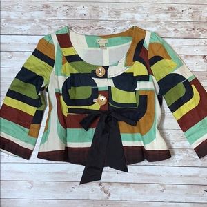 Anthropologie Elevenses Clove And Cardamom Linen Jacket Women’s Size 0